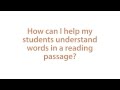 Understanding Context and Vocabulary