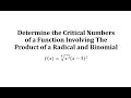 Critical Numbers and Derivatives