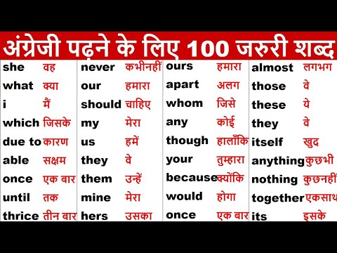 Most Usable Daily Word Meaning English to Hindi | Learn English Translation | Words with  meaning