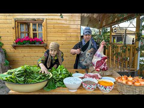 Dolma - Grandma Fresh Grape Leaves Harvest | Traditional Azerbaijani Dolma Recipe