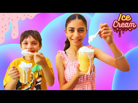 Los niños preparan DELICIOSO HELADO 🍨🍧 Aventura divertida | DIY | Heidi y Zidane