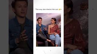 The Way She Checks Him Out 😏👀 #Tomdaya #TomHolland #Zendaya