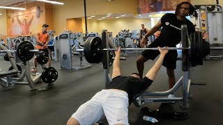 He was IMPRESSED with the WEIGHT on the bar - 370lb/168kg bench at 152lb/69kg bodyweight