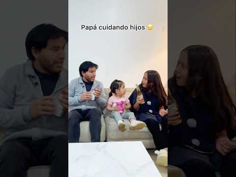 Papá cuidando hijos 😂 #humor #comedy #viral #padres #viralreels #reelsviral