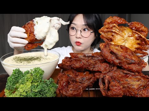 짜릿하게 바삭한 소프트쉘크랩튀김에 명란크림소스 듬뿍!🦀요리먹방 Fried Soft Shell Crabs with Cream Sauce Mukbang ASMR