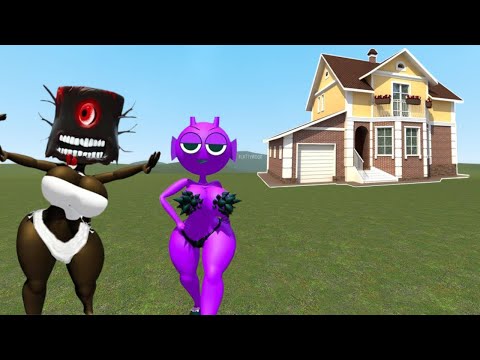 SPRUNKI PURPLE LOVE STORY VS HOUSES!! SPRUNKI FAMILY SONG PHASE in Garry's Mod