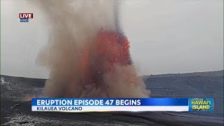 YouTube video thumbnail: Kilauea Begins Episode 47 of Volcanic Activity