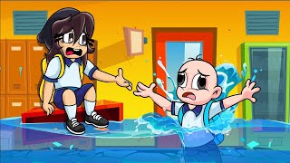 ¡BEBE NOOB ESCAPA DE LA INUNDACIÓN EN LA ESCUELA! 🌊😱 ¿SOBREVIVIRAN BEBE NOOB Y NOOBSI?