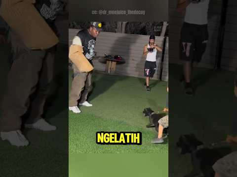 pria ini ngelatih anak anjing barunya