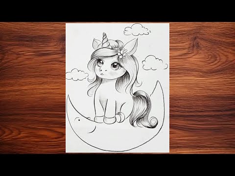 How to draw cute unicorn | Easy pencil sketch