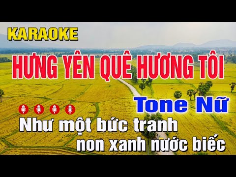 Hưng Yên Quê Hương Tôi Karaoke Tone Nữ (C#m) Beat Chuẩn | Trung Hiếu Karaoke