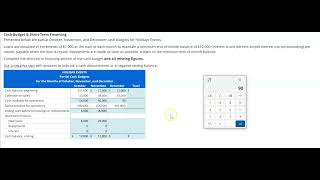 Calculate Cash Budget and Short-Term Financing Budget