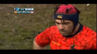 Spain vs Georgia Rugby fight