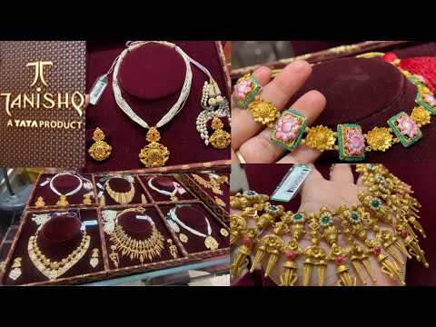 Tanishq latest bridal necklace set designs with weight &price Antique necklaces |Dharohar necklace