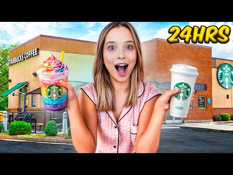 Sobreviviendo 24 horas con comida de STARBUCKS | Laura Mejia