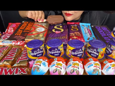 ASMR EATING CHOCOLATE,MR BEAST FEASTIBLES,KINDERJOY,DIARYMILK HEARTBLUSH,FERRERO ROCHER