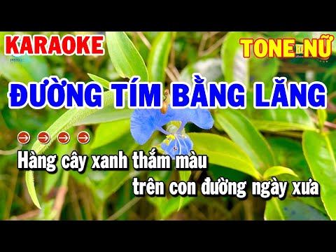 Karaoke Đường Tím Bằng Lăng Tone Nữ | Nhạc Sống Beat Mới 2022 | Karaoke Thanh Hải