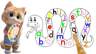 ABC Snake 🐍 Learn letters and colors with Yufi Cat🐱 Alphabet, ABC song, ABCD #30