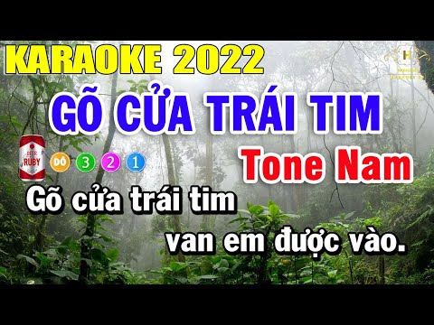 Karaoke Gõ Cửa Trái Tim Tone Nam Nhạc Sống Mới Nhất | Trọng Hiếu