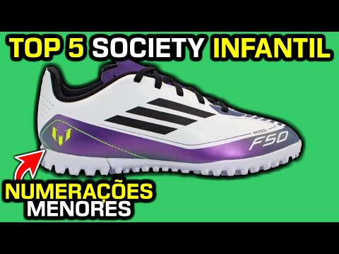 Top 5 MELHORES chuteiras SOCIETY INFANTIS - Analisei chuteiras para CRIANÇAS