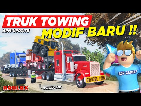 MODIFIKASI TRUK GANDENG TOWING RAKSASA ANGKUT MOBIL AMFIBI BARU !! REVIEW TRUK UPDATE - Roblox