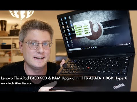 (GERMAN) Lenovo ThinkPad E480 SSD & RAM Upgrade mit 1TB ADATA + 8GB HyperX