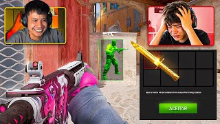 SCAMMEI um INSCRITO USANDO WALLHACK no CS 2! (perdeu o x1 e a faca)