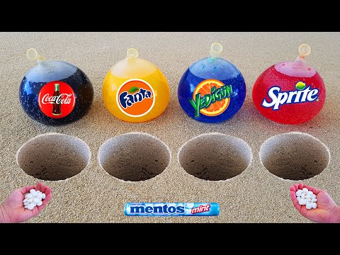 BALLOONS vs Coca Cola, Sprite, Fanta, Yedigün blue and Mentos Underground
