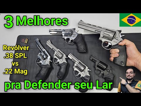 3 Melhores Revólveres pra Defender seu Lar! .38 spl vs .22 Magnum - TAURUS e ROSSI