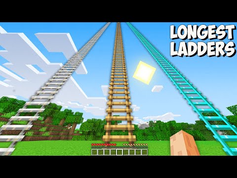 Where does THE LONGEST LADDERS lead in Minecraft? I found SUPER SECRET BIGGEST LADDERS!