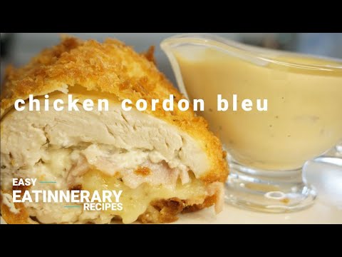 Chicken Cordon Bleu and White Sauce Recipe (Cheesy and...