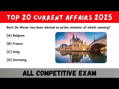 Top 20 Current Affairs MCQs 2025 | Most Important MCQs | Speech on success