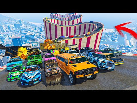 EL ÚLTIMO EXPLOTA CON COCHES ALEATORIOS! CURVAS IMPOSIBLES!! - GTA 5 ONLINE