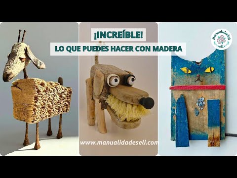 Mira Estas Bonitas Figuras Con Trozos De Madera Para Decorar