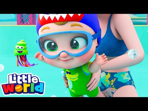 First Swimming Lesson! 💧 Little World Nursery Rhymes and Kids Songs
