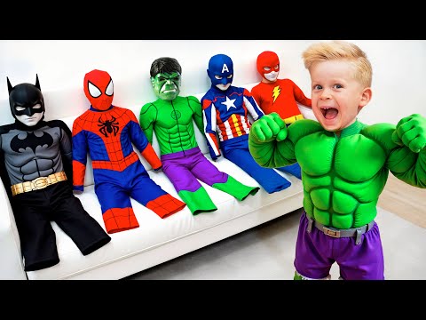 Kids turn into superheroes - Funny toy stories for kids