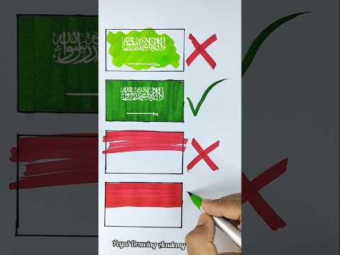 رسمت أعلام الدول العربية كلها💪❤️😍 رسم علم فلسطين 🇵🇸#palestine #art #indonesia #bangladesh #shorts