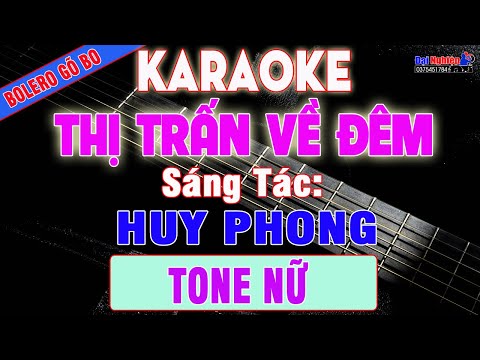 Thị Trấn Về Đêm Karaoke Bolero Gõ Bo Guitar Tone Nữ Nhạc Sống || Karaoke Đại Nghiệp