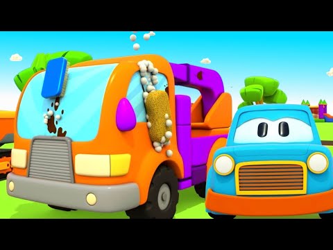 Car cartoon full episodes & Street vehicles cartoons for kids - Cars and trucks at the carwash