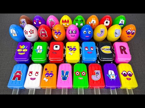 Numberblocks🌈 Looking Rainbow Slime with Dinosaur Eggs, Suitcase Coloring! atisfying ASMR Videos