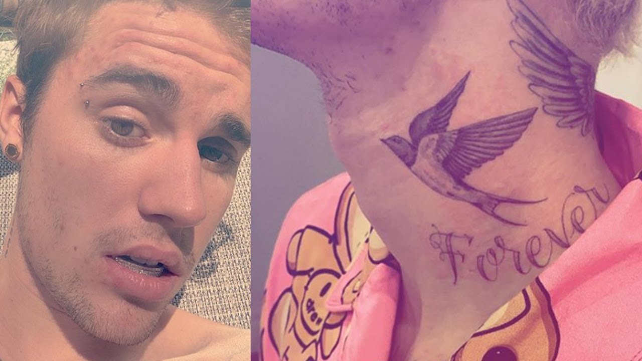 Justin Bieber Reveals New ‘swallow Forever’’ Tattoo on his Neck!