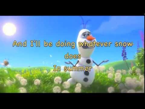 In Summer [from Frozen] (instrumental karaoke) (with lyrics)