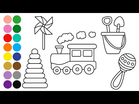 TOYS Drawing, Painting, Coloring for Kids and Toddlers | Learn How to Draw