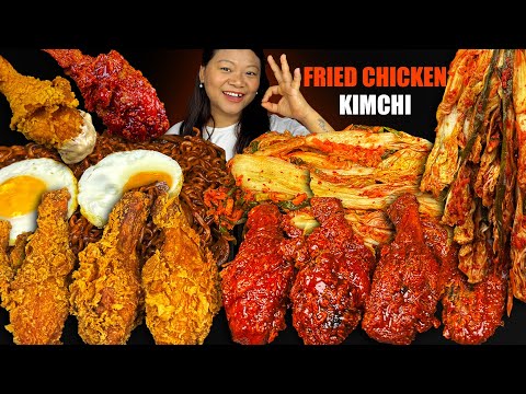 🌶️ INSANELY SPICY Korean Fried Chicken with Jajangmyeon & Whole Kimchi | Extreme Mukbang Challenge