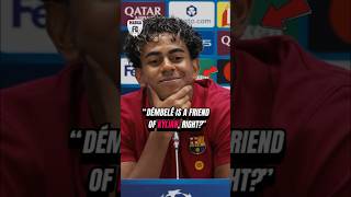 Lamine Yamal on Dembélé’s Ballon d’Or top 3: “He’s Mbappé’s friend, right?” 😅 #barcelona