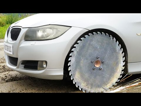 CIRCULAR SAW Blade on CAR !?  Experiment #1