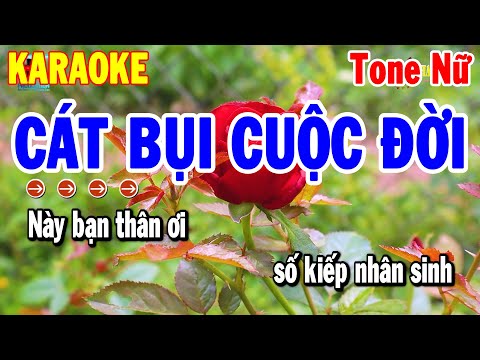 Cát Bụi Cuộc Đời Karaoke Tone Nữ – Rumba Nhạc Sống Beat Hay 2025 | Thanh Hải