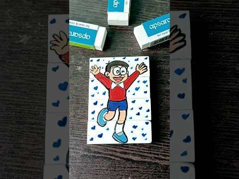 Nobita Drawing on Eraser | Nobita from Doraemon #art #nobita #shorts #yt #doraemon #cartoon