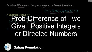 Prob-Difference of Two Given Positive Integers or Directed Numbers