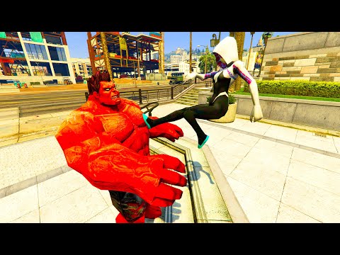 GTA V - Ragdolls And Fails Compilation V.110 (Spider Gwen Vs Red Hulk / Epic Ragdolls)